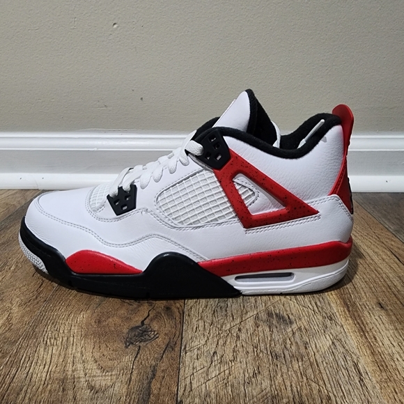 Nike Air Jordan 4 Red Cement 408452-161 Mens Sz 6y - 7y New - Picture 2 of 9